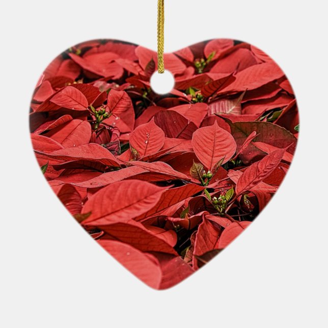 Adorno De Cerámica Navidades de Poinsettia Roja (Atrás)