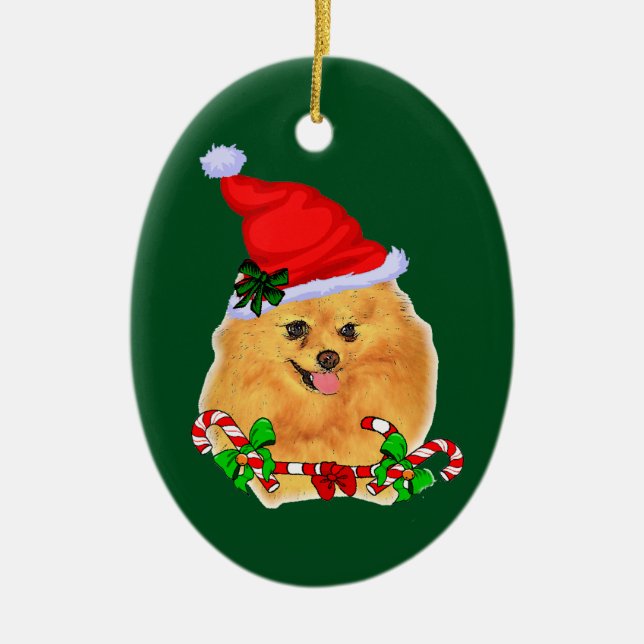 Adorno De Cerámica Navidades de Pomerania (Frente)