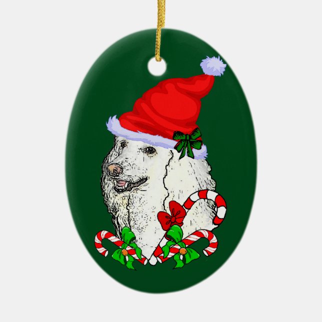 Adorno De Cerámica Navidades de Poodle Lovers (Frente)