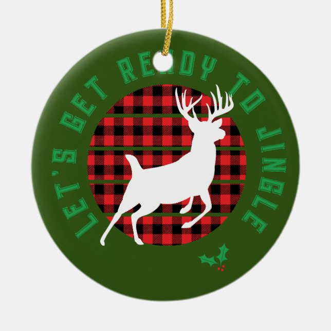 Adorno De Cerámica navidades de "Preparémonos para el Jingle" (Frente)