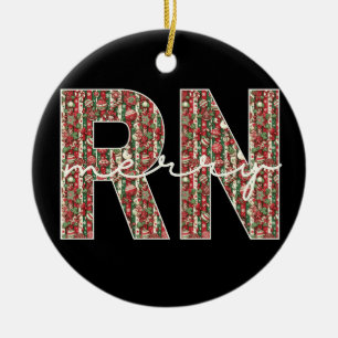 Adorno De Cerámica Navidades de primer año de la enfermera RN persona