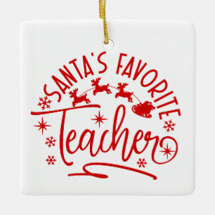 Adorno De Cerámica Navidades de profesores favoritos de Santa Claus