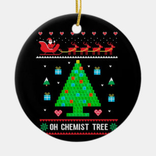 Adorno De Cerámica Navidades de Química Equipo Árbol Químico Navidad