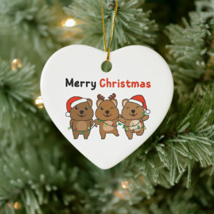 Adorno De Cerámica Navidades de Quokka cortan cereza de Navidad de Qu