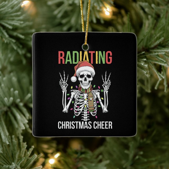 Adorno De Cerámica Navidades de Radiología Santa Skeleton (Árbol)