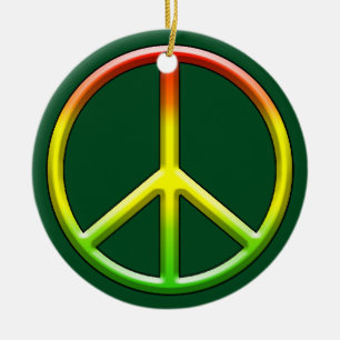 Adorno De Cerámica ¡Navidades de Rasta Peace Symbol!