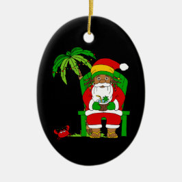 Adorno De Cerámica Navidades de Rasta Santa Claus en Jamaica