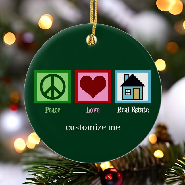 Adorno De Cerámica Navidades de Realtor Personalizado de bienes raíce (Subido por el creador)