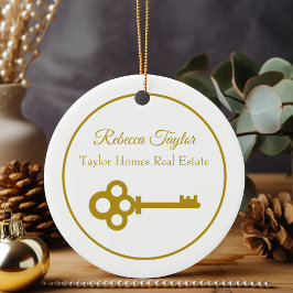 Adorno De Cerámica Navidades de Realtor Personalizado de moda Gold Ke