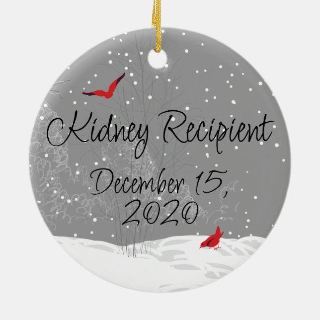 Adorno De Cerámica Navidades de receptores de trasplante de personali (Atrás)