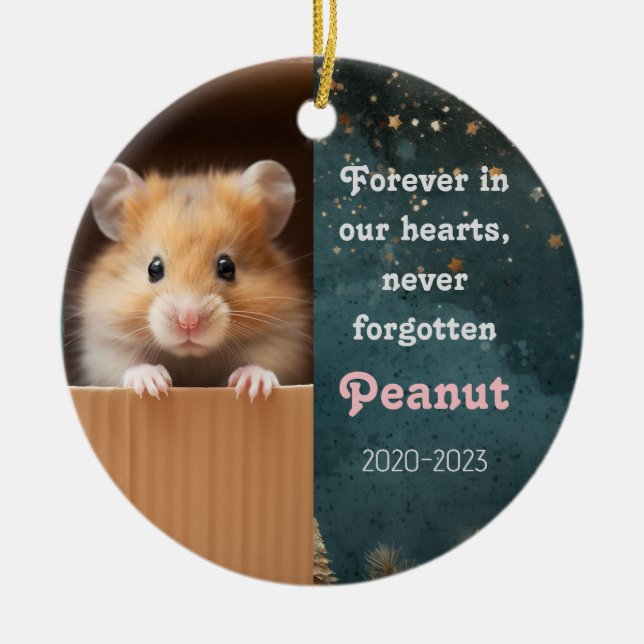 Adorno De Cerámica Navidades de recuerdo de mascotas Hámster de ornam (Frente)