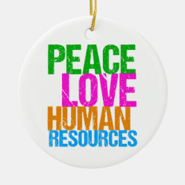 Adorno De Cerámica Navidades de Recursos Humanos de Peace Love