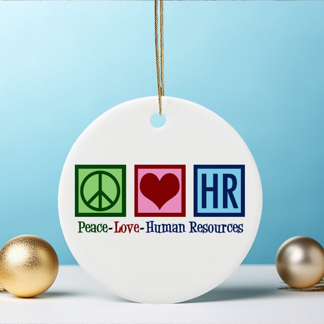 Adorno De Cerámica Navidades de Recursos Humanos de Peace Love (Subido por el creador)