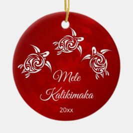 Adorno De Cerámica Navidades de Red White Mele Kalikimaka
