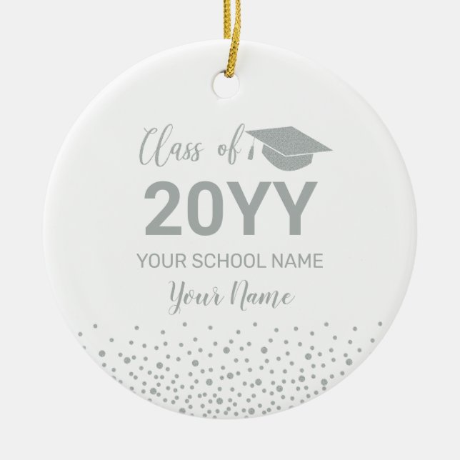 Adorno De Cerámica Navidades de regalo de graduación personalizado de (Frente)