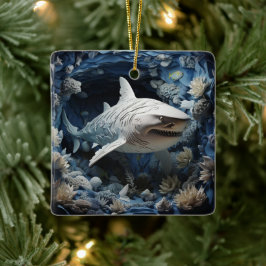 Adorno De Cerámica Navidades de regalo de Shark Lover