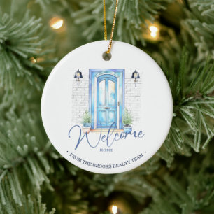 Adorno De Cerámica navidades de regalo inmobiliarios "Welcome Home"