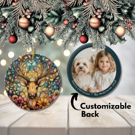 Adorno De Cerámica Navidades de reno majestuosos Personalizable cerám