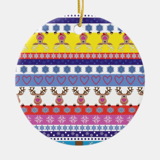 Adorno De Cerámica navidades de renos (Frente)