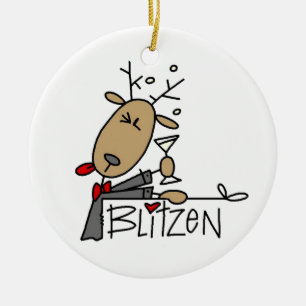 Adorno De Cerámica Navidades de renos de Blitzen camisetas y regalos