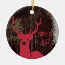 Adorno De Cerámica Navidades de renos personalizado texto quebecois
