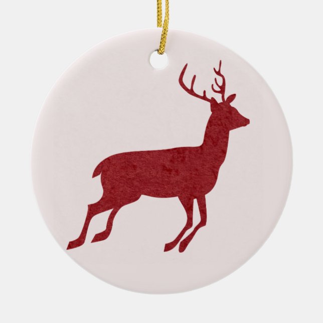 Adorno De Cerámica Navidades de renos rojos/estadios/Yule (Frente)