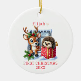 Adorno De Cerámica Navidades de renos y de sepultura