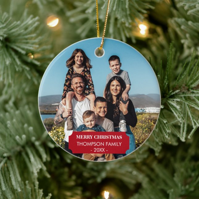 Adorno De Cerámica Navidades de retrato fotográfico navideño (Árbol)