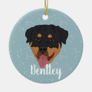 Adorno De Cerámica Navidades de Rottweiler personalizados 