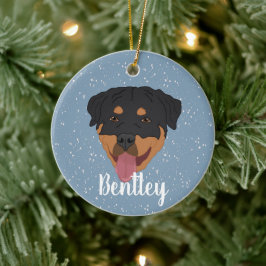 Adorno De Cerámica Navidades de Rottweiler personalizados