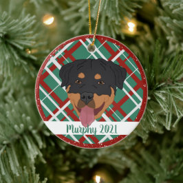 Adorno De Cerámica Navidades de Rottweiler personalizados