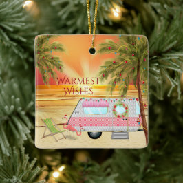 Adorno De Cerámica Navidades de RV Camper Beach personalizados