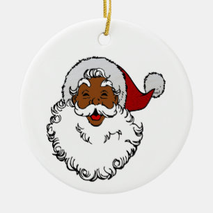 Adorno De Cerámica navidades de santa claus de áfrica negra