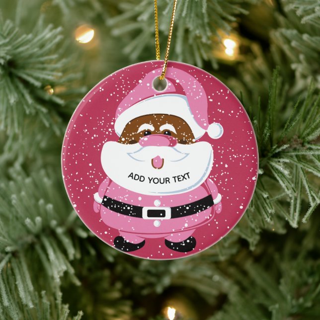Adorno De Cerámica Navidades de Santa Claus rosados (Árbol)