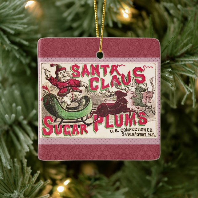 Adorno De Cerámica Navidades de Santa Claus Sugar Plum (Árbol)