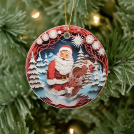 Adorno De Cerámica navidades de Santa Cláusula 3D Style