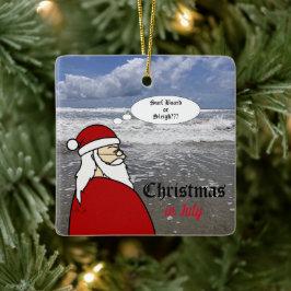 Adorno De Cerámica Navidades de Santa Surf de julio