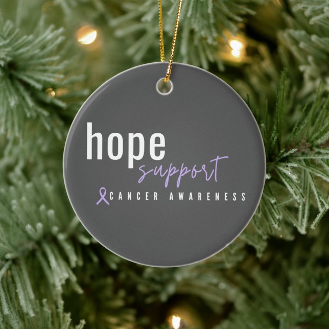 Adorno De Cerámica navidades de sensibilización sobre el cáncer (Árbol)