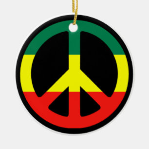 Adorno De Cerámica Navidades de signos de paz de Rasta