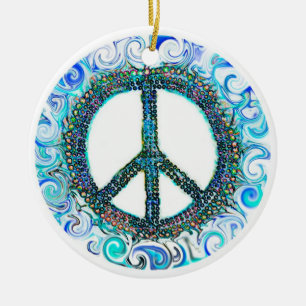 Adorno De Cerámica Navidades de signos de paz trippy