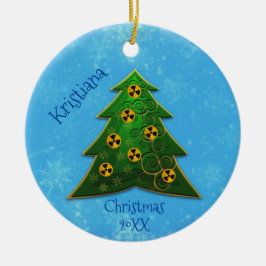 Adorno De Cerámica Navidades de símbolos de árbol y radiación