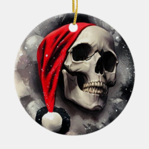 Adorno De Cerámica Navidades de Skull Ornament