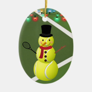 Adorno De Cerámica Navidades de Snowman, bolas de tenis personalizada
