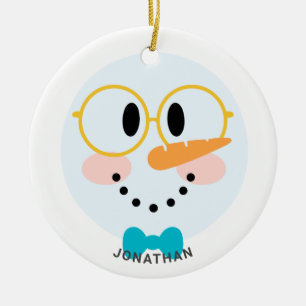 Adorno De Cerámica Navidades de Snowman personalizados en invierno