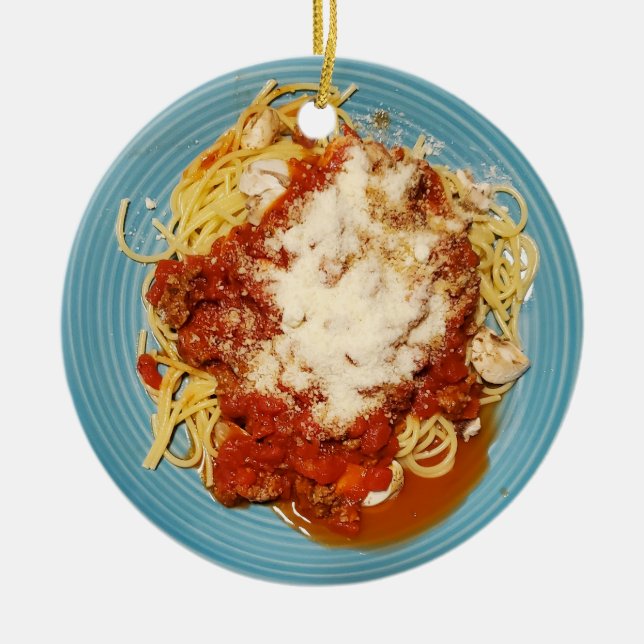 Adorno De Cerámica Navidades de Spaghetti personalizados (Frente)
