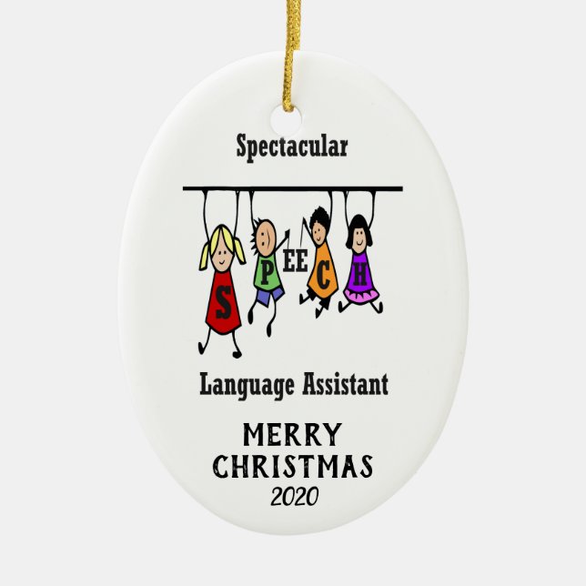 Adorno De Cerámica Navidades de Spectacular Speech Language Assistant (Frente)