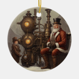 Adorno De Cerámica Navidades de Steampunk de Santa