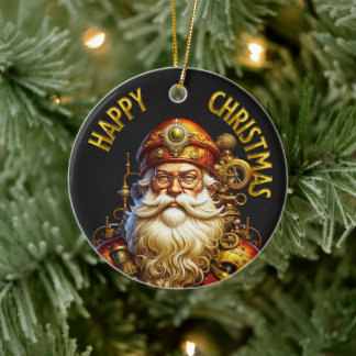 Adorno De Cerámica Navidades de Steampunk Santa