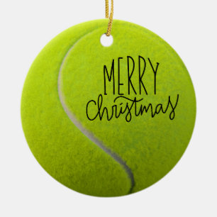 Adorno De Cerámica Navidades de tenis con pelota de tenis y Santa