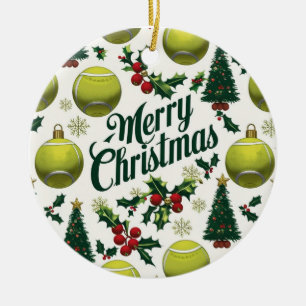 Adorno De Cerámica Navidades de tenis temática para jugador